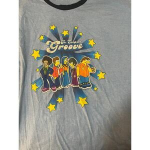 Vintage 2002 The Simpsons "The Simpson Groove" Ringer T-Shirt Size Large Y2K